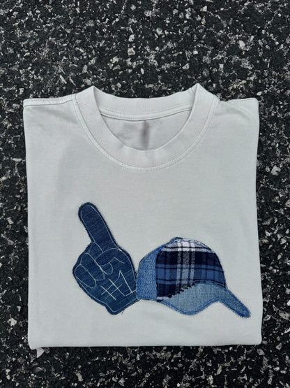 BLUE AND WHITE TEE