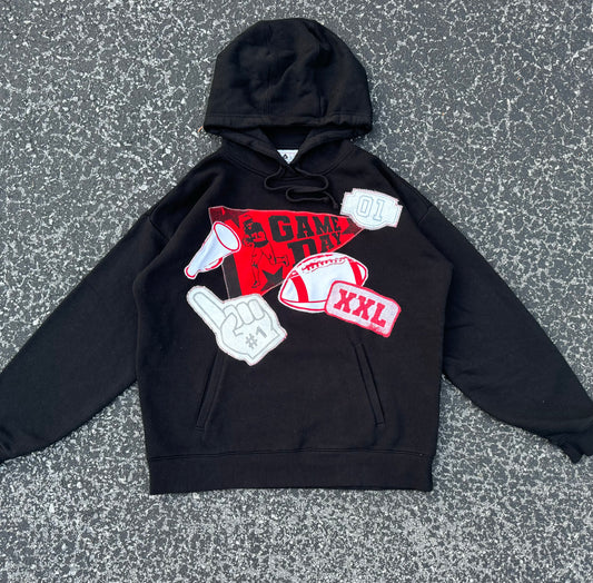 RED & WHITE BLACK Pennant Hoodie