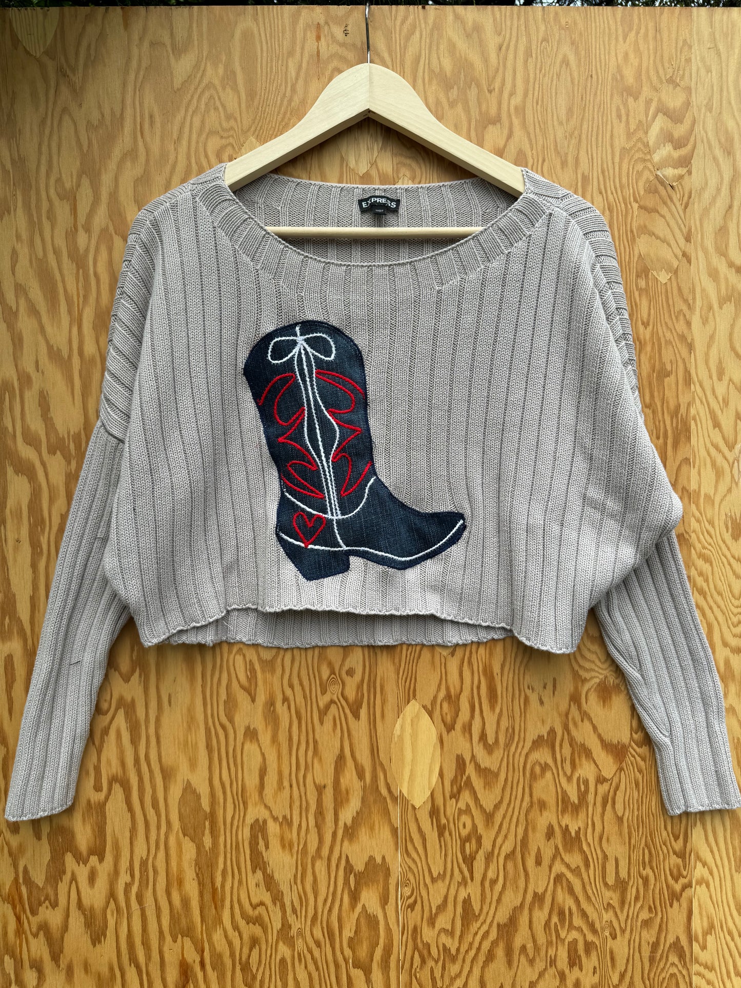 HEART COWBOY BOOT SWEATER